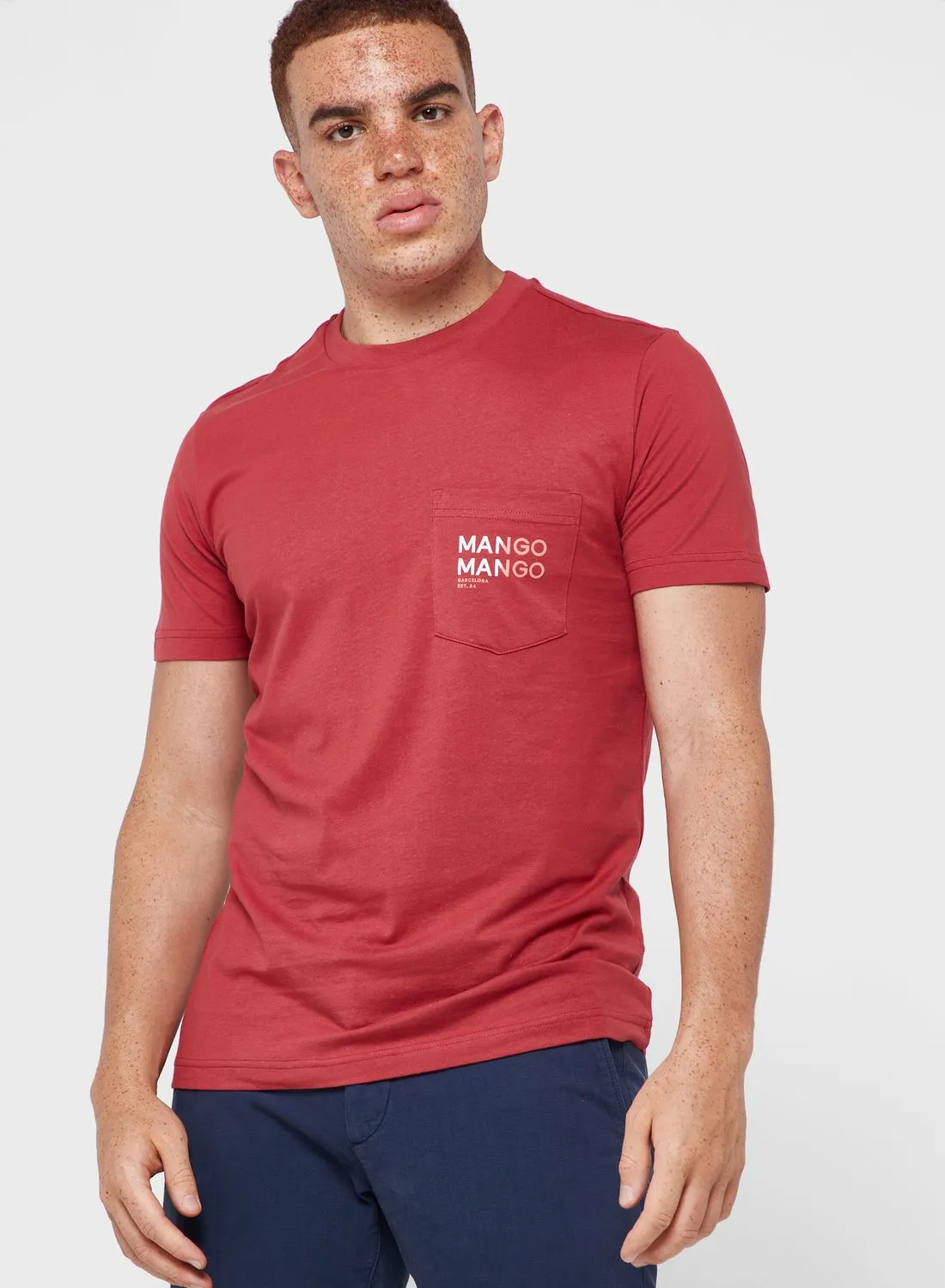Mango Man Logo Crew Neck T-Shirt