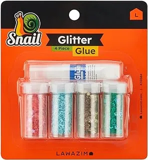 Lawazim Glitter glue 4 piece | Rainbow Glue Stick Set for Arts and Crafts Projects, Slime Supplies, Scrapbooking, Cards