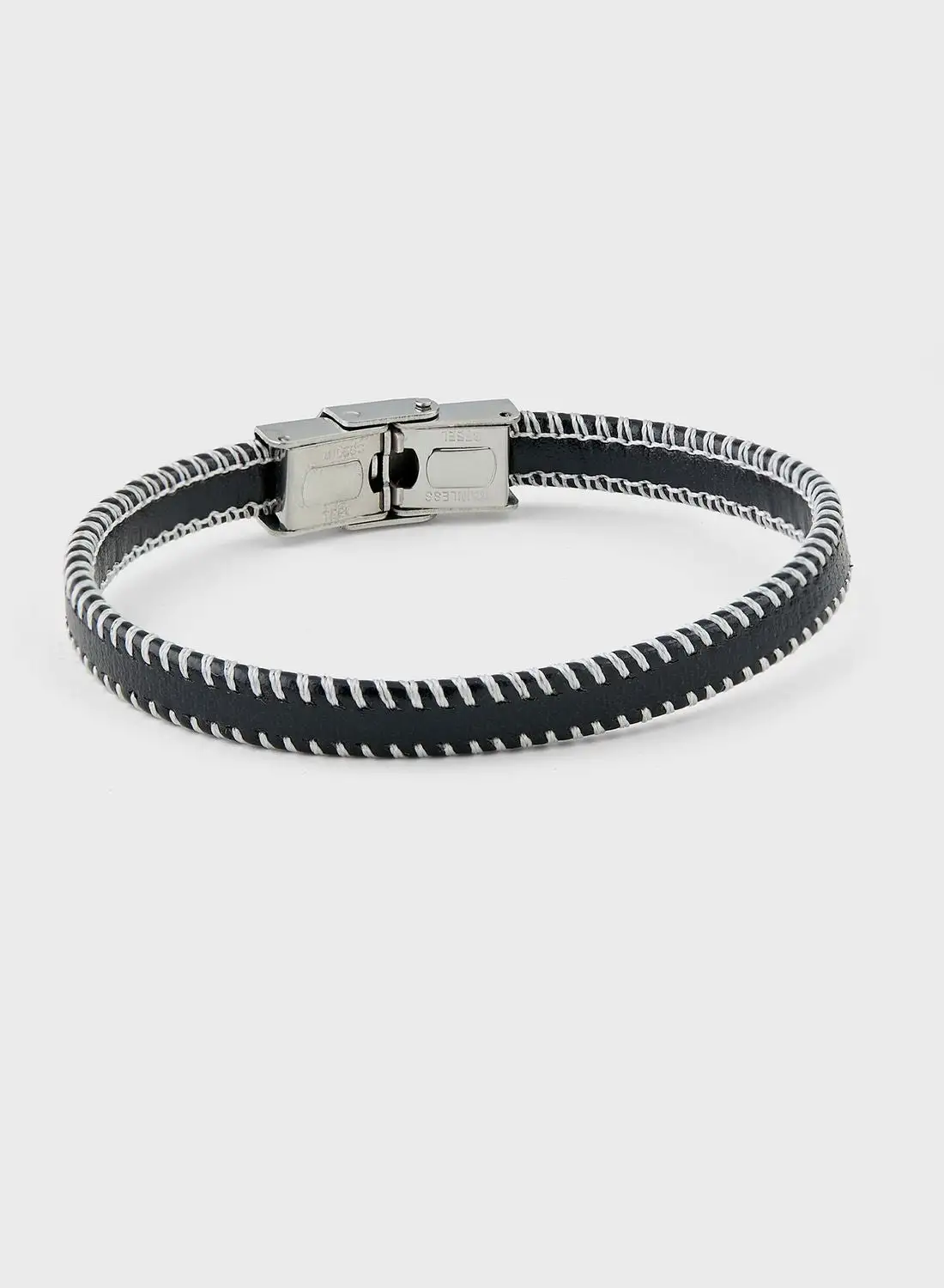 Seventy Five Stitch Detail Faux Leather Bracelet
