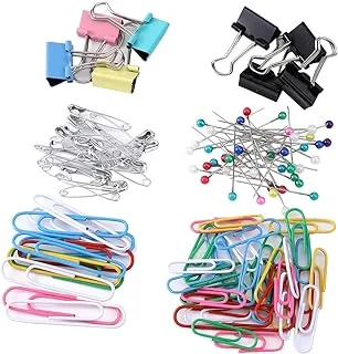 Lawazim staplers and paper clips set | Clips, Durable and Rustproof, Coated Large Paper Clips Great for Office School Document Organizing