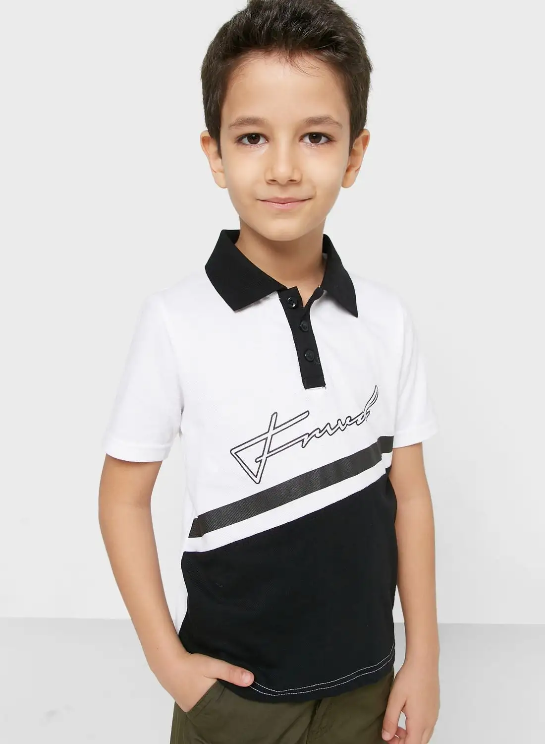 Pinata Embroidered Colorblocked Polo Shirt For Boys