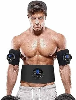 Abs Trainer Muscle Stimulator, EMS Muscle Stimulator 6 Modes 18 Lntensity Levels Stimulator Abdominal Toning Belt, Home Gym Fitness Device with LED Display for Abdomen Arm Leg