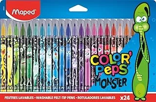 24-Piece Monster Design Felt Pen Multicolour