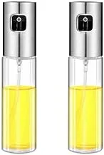 SHOWAY 2Pcs/Set Olive Oil Sprayer Dispenser For Cooking,Glass Oil Spray Transparent Vinegar Bottle Oil Dispenser 100Ml For Bbq/Making Salad/Baking/Roasting/Grilling/Frying Kitchen,