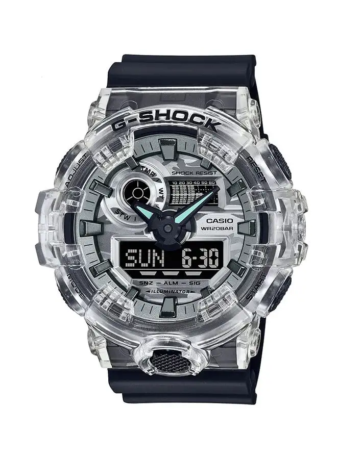 كاسيو ساعة يد رجالية رقمية دائرية الشكل من الراتنج DW-9052GBX-1A9DR - 48.5 ملم