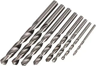 Lawazim HSS Drill Set -8 Piece- High-Speed Steel Twist Drill Bit Set with Spiral Flute Design and Organized Holder -for Metalwork Woodwork DIY Projects Automotive Repairs and Professional Applications