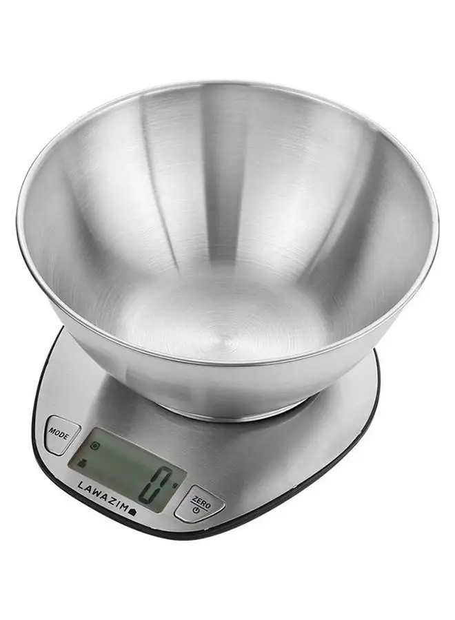 LAWAZIM Electronic Kitchen Scale With Bowl 50013 Silver
