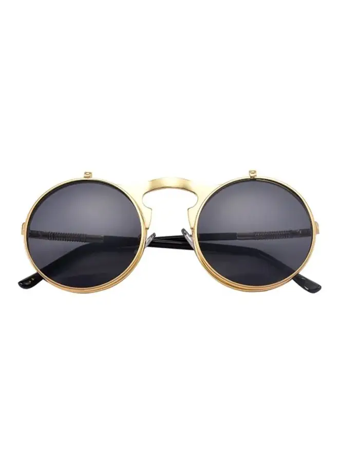 SYT Steam Punk Clamshell Vintage Round Sunglasses