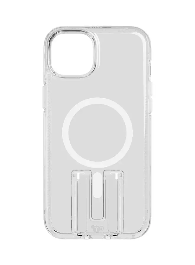 حافظة tech21 لهاتف iPhone 15 Plus EvoCrystal Kick مع MagSafe لهاتف Amersham باللون الأبيض