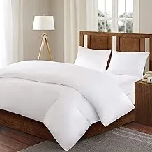 غطاء لحاف واقي من Sleep Philosophy Bed Guardian 3M Scotchgard معالج ماص للرطوبة مع غطاء بسحاب - مقاوم للماء، كامل/كوين، أبيض