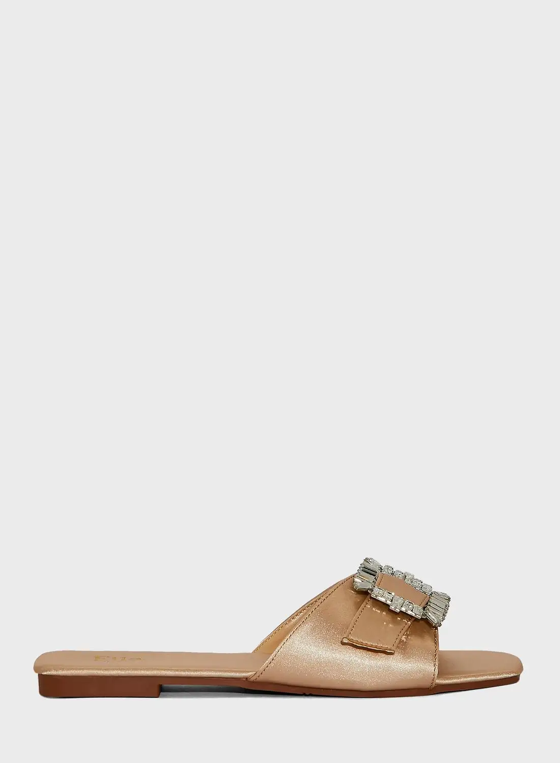 ELLA Jewelled Satin Flat Sandals