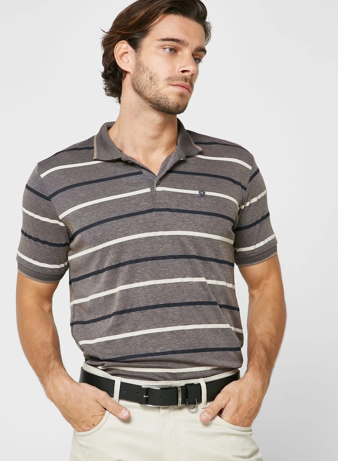 Robert Wood Striped Polo Shirt