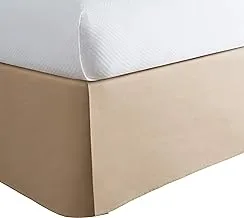 تنورة سرير مصنوعة من الألياف الدقيقة من توداي هوم بتصميم كلاسيكي مصمم خصيصًا مقاس 35.56 سم قطرة كوين، موكا
