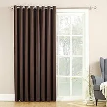 Sun Zero Barrow Extra-Wide Energy Efficient Sliding Patio Door Curtain Panel with Pull Wand, 100