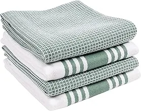 KAF Home Kitchen Towels, Set of 4 Absorbent, Durable and Soft Towels | Perfect for Kitchen Messes and Drying Dishes, 18 x 28 – Inches, Sage
