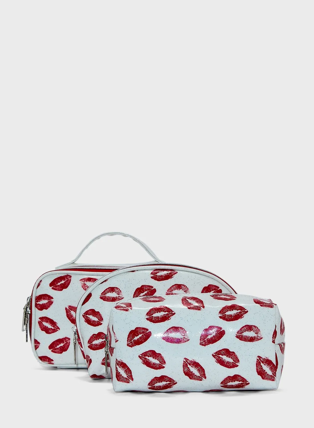 Ginger Red Lip Waterproof Cosmetic Bags