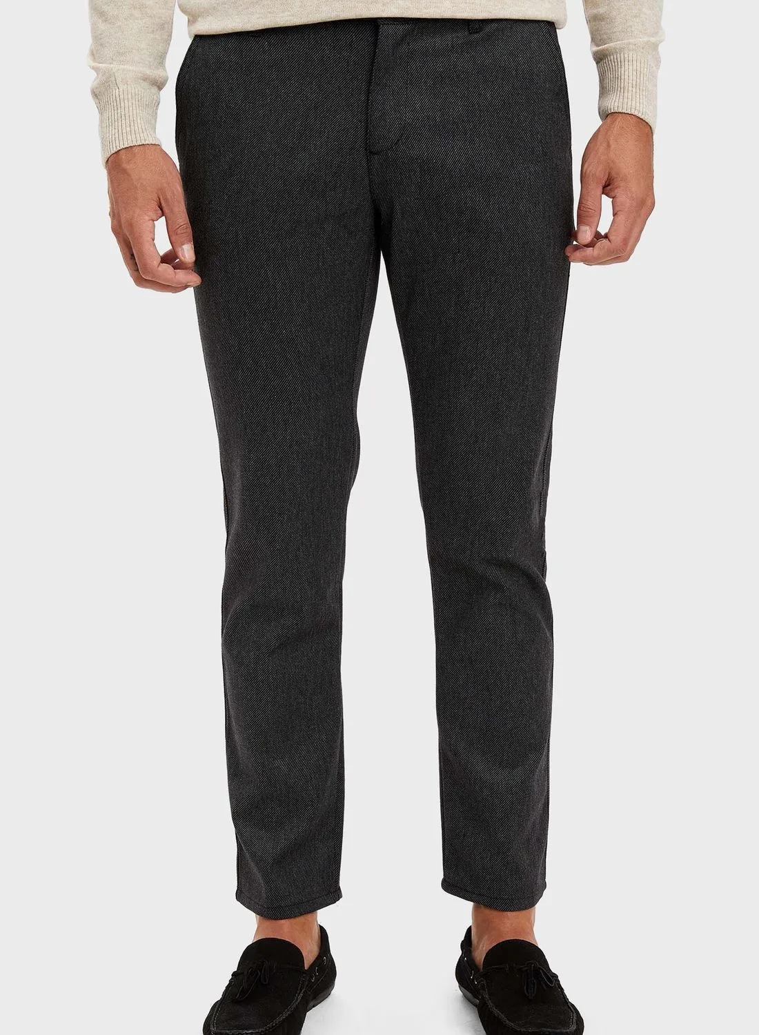 DeFacto Textured Straight Trousers