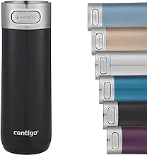 Contigo Luxe Autoseal Travel Mug, Stainless Steel Thermal Vacuum Flask, Leakproof Tumbler, Dishwasher Safe, Coffee Mug With Bpa Free Easy-Clean Lid, Licorice, 470 ml