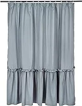 Amazon Basics Ruffled Hem Bathroom Shower Curtain - Dark Grey, 72 Inch