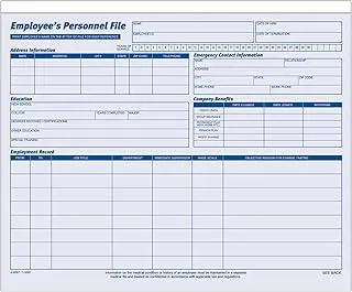 Adams Employees Personnel File Folder, Heavy Card Stock, 11-3/4 x 9-1/2 Inches, Pack of 20 Folders (9287ABF),Blue/White