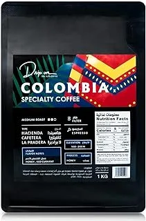 حبوب القهوة المحمصة بالتنقيط - حبوب كاملة 1 كجم - كولومبيا