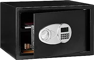 Amazon Basics Steel Security Safe with Programmable Electronic Keypad - Secure Cash, Jewelry, ID Documents, 0.03 Cubic Meter, Black, 43 x 37 x 26.9 centimeters