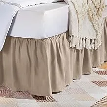 Amazon Basics Ruffled Bed Skirt, Classic Style, Soft and Stylish 100% Microfiber with 16