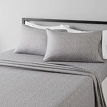 Amazon Basics Lightweight Super Soft Easy Care Microfiber Bed Sheet Set with 14” Deep Pockets - King, Gray Arrows