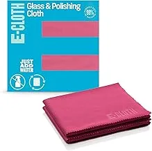 E-Cloth Glass & Polishing Cloths, Premium Microfiber Glass Cleaner, Great for Windows, Glass and Mirrors, Washable and Reusable, 100 Wash Guarantee, Raspberry Rose, 2 Pack