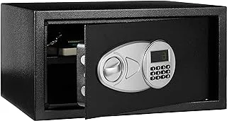 Amazon Basics Steel Security Safe with Programmable Electronic Keypad - Secure Cash, Jewelry, ID Documents - Black, 0.028 cubic meter, 43 x 37 x 23 centimeters