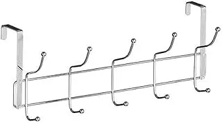 ECVV Stainless Steel Door Hanger 10 Hooks, Heavy Duty Organizer Hanger Stainless Steel Towel Rack for Bedrooms, Clothes, Towels, Purses, Jackets and Bags, Silver | 23 x 11 x 6 cm |