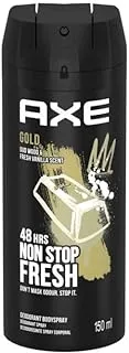 AXE Gold Oud Wood & Fresh Vanilla Deodorant and Body Spray for Men, 150 ml