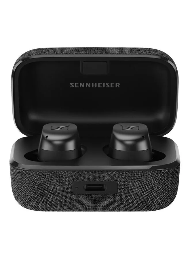 سماعات أذن Sennheiser Consumer Audio Momentum True Wireless 3 سماعات بلوتوث داخل الأذن للموسيقى والمكالمات مع إلغاء الضوضاء التكيفي IPX4 Qi شحن بطارية 28 ساعة صغيرة سوداء