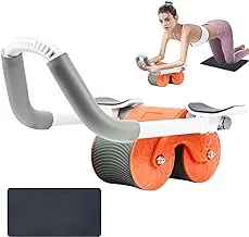 Abdominal Roller, Abdominal Training Machine, Elbow Support Abdominal Exercise Roller with Stable Double Wheels and Automatic Bounce