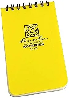 دفتر ملاحظات Rite in the Rain مناسب لجميع الأحوال الجوية، مقاس 3 × 5 بوصة، غطاء أصفر، نمط عالمي، 3 عبوات (رقم 135-3)
