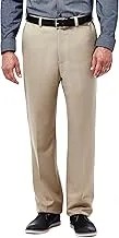 Haggar Men's Cool 18 Stria Hidden Expandable Waistband Plain Front Pant