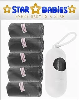 Star Babies Pack of 5 Scented Bag Black with White Dispenser