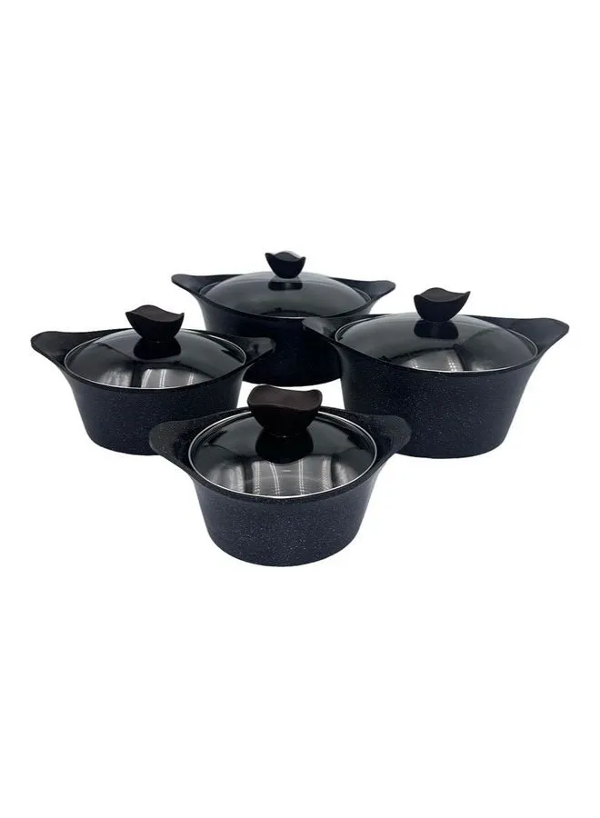 Neoflam 8-Pieces Granite Aeni Cookware Set Black 28cm