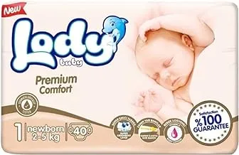 Lody Newborn Size 1, 2-5kg, 200 Diapers