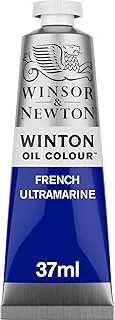 أنبوب Winsor & Newton Winton Oil Color French Ultramarine 37 مل مع تناسق متساوي، لا يبهت، تغطية عالية، غني بالأصباغ الملونة