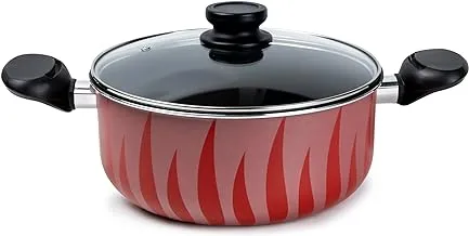 SENSTAN Flame Design Non-Stick Casserole with Lid and, Stew Pot Suitable for Gas, Electric, Induction, and Ceramic Stove Dutch Oven - 20cm