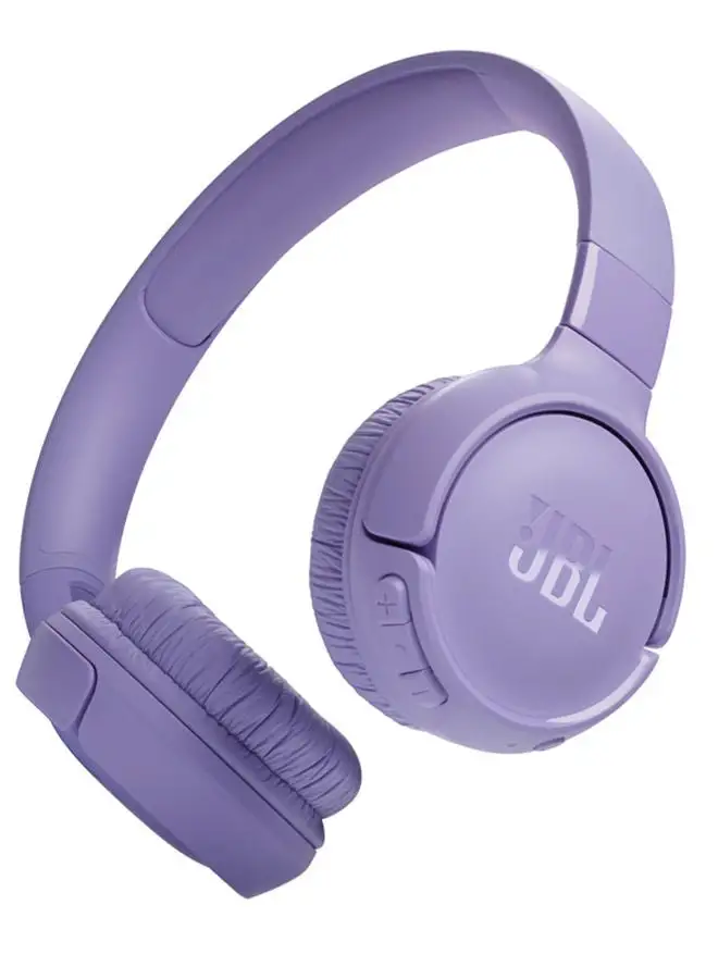 JBL Tune 520Bt Wireless On-Ear Headphones, Pure Bass Sound, 57H Battery With Speed Charge, Hands-Free Call + Voice Aware, Multi-Point Connection, Lightweight And Foldable Purple