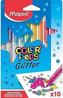 Felt Tip Pens glitter 10 Colors