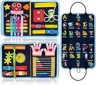 Busy Board Montessori Toy for 1 2 3 4 Years Old, Educational Activity Sensory Board Preschool Learning Fine Motor Skills Toys, Toddler Toy, Gift for Boys Girls