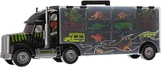 لعبة حقيبة حمل شاحنة النقل العملاقة من عالم الديناصورات، مقاس 20 سم × 25 سم × 30 سم