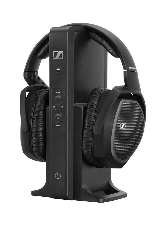 سماعات رأس سينهايزر RS175-U لاسلكية للتلفزيون الرقمي مع جهاز إرسال أسود