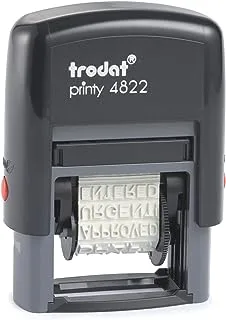 Trodat Printy 4822 Self Inking Dial-A-Phrase, 12 English Messages – Red Ink