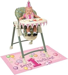 Unique Party 23907 - Pink Balloons 1st Birthday High Chair Decorating Kit