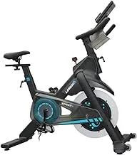 دراجة Lijiujia Spin Bike، 13 كجم دولاب الموازنة Magnetc الثابتة لركوب الدراجات في الأماكن المغلقة لأقصى وزن للمستخدم 150 كجم، دراجة لياقة بدنية هادئة لتمارين القلب المنزلية مع مقعد مريح، موديل 9302