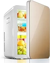 BHDYHM Mini Fridge with for Bedroom Office or Dorm with Adjustable Remove Glass Shelves Compact Refrigerator Stainless Steel